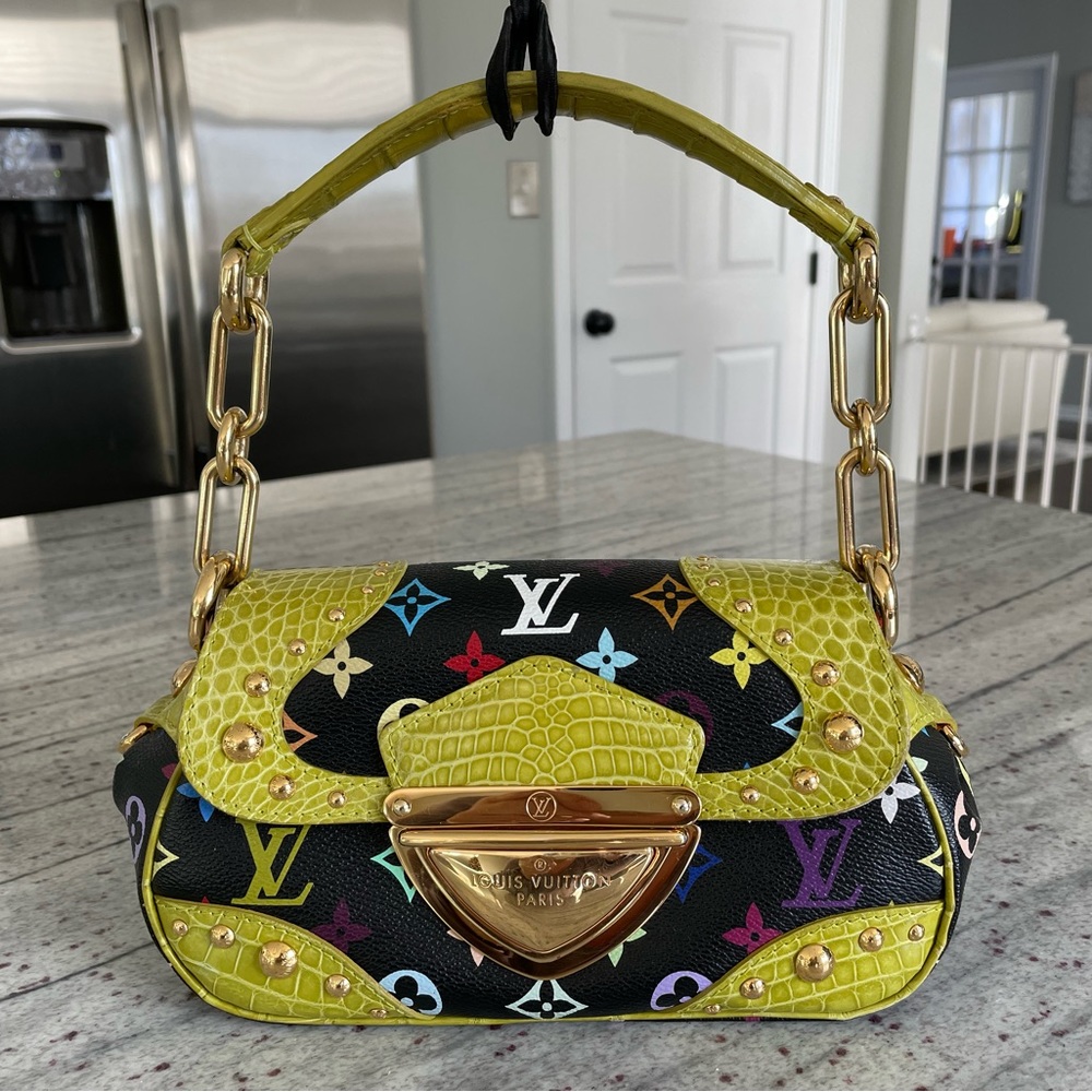 Louis Vuitton Marilyn Alligator Exotic Black Green Bag